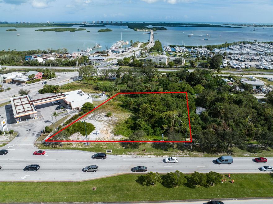 Prime RIVERVIEW commercial site just South of the US #1 and North A-1-A Causeway Intersection. Across from a Publix Plaza and near The new North Bridge(a $111 Million project) - under construction. Completion expected  2027.  See broker  for FDOT website w/ the details on this bridge project. The property consists of portions of 2 adjacent properties that the 2 owners have agreed to sell with simultaneous closing provision. Approximately .87 acre with approx. 223 feet on US 1. Buyer will need to annex one of the parcels into the City of Fort Pierce and take 2 of the parcels thru a lot split. Located in an Opportunity Zone. The combined parcel is a portion of 2 larger parcels + a 3rd parcel(see maps and aerials in photos in docs tab