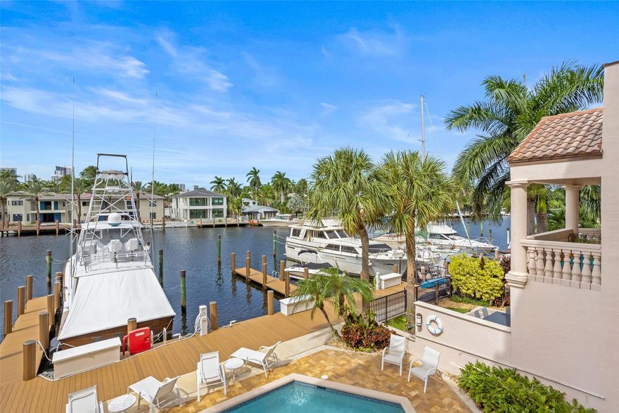 A boater's paradise! This 3-bed,(3rd bedroom currently an office) 3.5-bath waterfront condo located in a boutique building, offers a 70' Dock on a wide canal w/direct ocean access. The open floor plan provides an open living/ dining area, featuring a bar area complete with a wine cooler, eat-in kitchen, a primary bedroom w/walk-in closet & spacious bathroom, 2nd bedroom with an ensuite bath, & the 3rd bedroom has been repurposed into an office (but can be converted back to a bedroom).New carpet in bedrooms & new motorized shades throughout. The building features secured access, a fitness area, heated salt water pool w/jacuzzi & 2 covered garage spaces. Located in a prime location, this condo offers both waterfront tranquility and easy access to Las Olas shops, Restaurants and Beaches. DISCLAIMER: Information published or otherwise provided by the listing company and its representatives including but not limited to prices, measurements, square footages, lot sizes, calculations, statistics, and videos are deemed reliable but are not guaranteed and are subject to errors, omissions or changes without notice. All such information should be independently verified by any prospective purchaser or seller. Parties should perform their own due diligence to verify such information prior to a sale or listing. Listing company expressly disclaims any warranty or representation regarding such information. Prices published are either list price, sold price, and/or last asking price. The listing company participates in the Multiple Listing Service and IDX. The properties published as listed and sold are not necessarily exclusive to listing company and may be listed or have sold with other members of the Multiple Listing Service. Transactions where listing company represented both buyers and sellers are calculated as two sales. The listing company’s marketplace is all of the following: Vero Beach, Town of Orchid, Indian River Shores, Town of Palm Beach, West Palm Beach, Manalapan Beach, Point Manalapan, Hypoluxo Island, Ocean Ridge, Gulf Stream, Delray Beach, Highland Beach, Boca Raton, East Deerfield Beach, Hillsboro Beach, Hillsboro Shores, East Pompano Beach, Lighthouse Point, Sea Ranch Lakes and Fort Lauderdale. Cooperating brokers are advised that in the event of a Buyer default, no commission will be paid to a cooperating Broker on the Deposits retained by the Seller. No commissions are paid to any cooperating broker until title passes or upon actual commencement of a lease. Some affiliations may not be applicable to certain geographic areas. If your property is currently listed with another broker, please disregard any solicitation for services. Copyright 2022 by the listing company. All Rights Reserved.