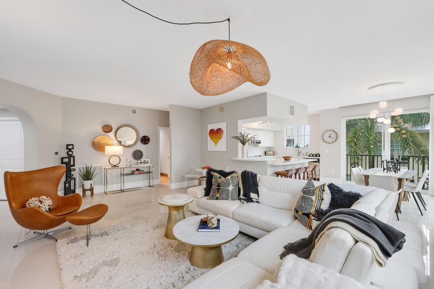 Grab your pencil because we are about to check off all of the boxes.  This corner unit, 3 bedroom condo is located within Downtown Delray Beach's most perfectly positioned condo building, the Astor.  Located truly 1 block North of Atlantic Ave and within famed Pineapple Grove, you may never need to drive again. Walk to all of Delray's greatest restaurants; the Grove, Akira Back, Hyde Park and nearly 100 other restaurants and shops along downtown Delray Beach.  Not only does unit 411 in the Astor have 3 bedrooms, it is an absolutely stunning apartment.  Tucked away as a corner unit, upon entry you immediately recognize the sophisticated architecture with gorgeous archways, large format tile in the common areas with warm wood flooring in the bedrooms, an open concept layout with