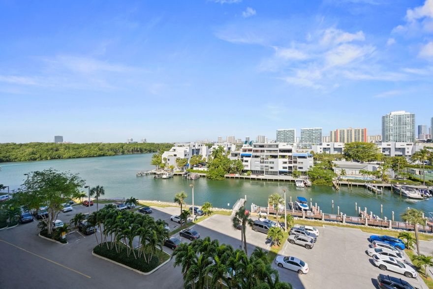 Welcome to Paradise. This is an amazing opportunity to own a condo in Sunny Isles Beach. Waterfront unit with Intercoastal views, canal views, & partial ocean views in the distance as well as the Sunny Isles Beach Highrise Condo City Views. Equally as impressive day or night. This unit has been upgraded with laminate flooring, updated kitchen and bathroom, & newer AC & appliances. Unit offers a balcony overlooking the water. The building has both a security guard at the entrance of the parking lot & a security guard at the entrance to the building. The swimming pool area is oversized & waterfront with relaxing views & plenty of unobstructed sun. The unit is currently vacant. The building is undergoing renovations with the Seller paying the existing assessments in full at closing. Cash only