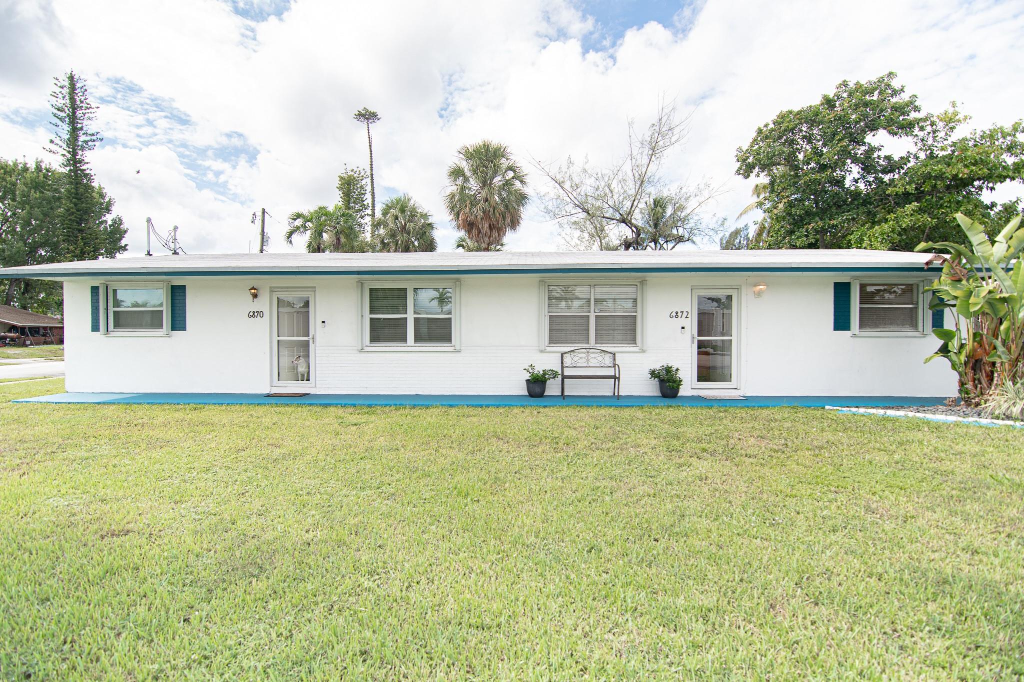 Charming & immaculate 2-bedroom, 1-bathroom home on large corner lot featuring a spacious, fully fenced yard perfect for pets, kids, or entertaining. This home is attached to an identical unit w/ a separate tax roll which is also for sale. Exquisitely maintained w/ bright, open living spaces & tasteful updates throughout which include 2021 Flooring, 2021 Kitchen Remodel including Granite counters & appliances, 2021 Roof, 2021 Windows/Doors & Hurricane shutters, 2021 NEW DUCTS & AC, 2024 Exterior paint, 2021 Interior paint, 2024 Fence pressure cleaned & sealed. Ideal for first-time buyers or downsizers seeking comfort, privacy & convenience in a move-in-ready home located by highways, shopping & restaurants. NO HOA & No rental restrictions! All information deemed accurate, not guaranteed.