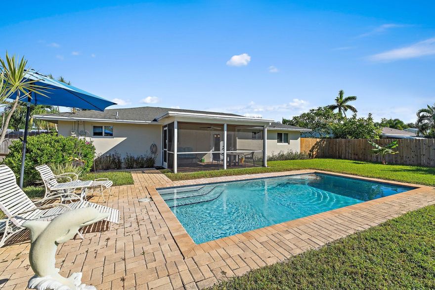 Spend Your Winter in Beautiful TequestaEnjoy your winter season in this quiet and charming Tequesta community. This nicely updated home is situated in one of the most desirable areas in the heart of town--just a short drive to some of the area's best beaches, shops, and restaurants.Relax in your private fenced yard featuring a sparkling saltwater pool, or enjoy your morning coffee in the spacious screened and covered patio. The tastefully furnished 2-bedroom, 2-bath home offers a comfortable, coastal retreat perfect for your Florida getaway.Both bedrooms are extra large and include walk-in closets, providing plenty of space and comfort. If you've been searching for a private beach cottage to unwind and enjoy the Florida lifestyle, you'll find it here in the quaint town of Tequesta