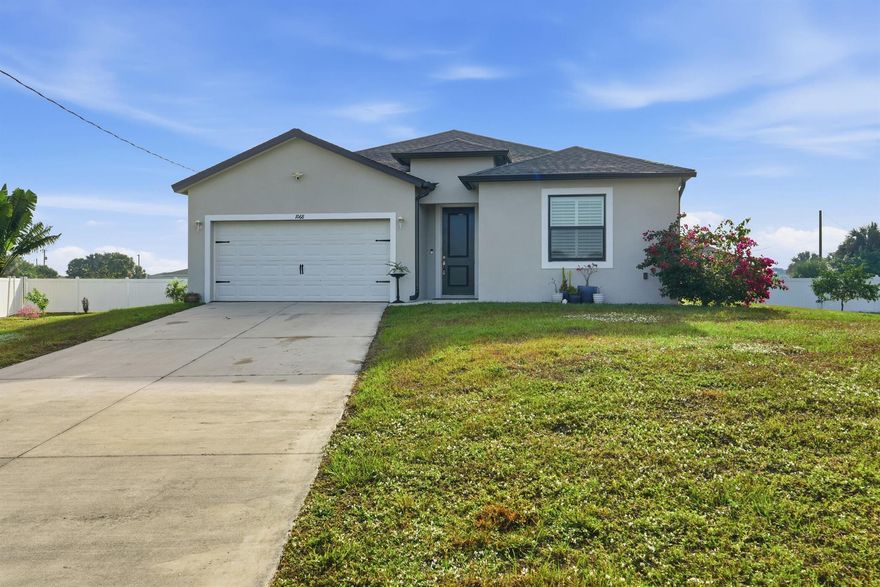 Check out this beautiful home nestled on a quiet cul-de-sac. This home is partially fenced and sits on .32 acres, offering plenty of space to enjoy with family or pets. Inside, you'll find a spacious living area, LVP flooring throughout, granite countertops, new faucets in the kitchen and both bathrooms, and stainless steel appliances, along with thoughtful personal touches, including a built-in laundry hamper and a coffee bar.The home features a private well, ideal for installing a full sprinkler system to keep the yard lush and green year-round. Additionally, a vacant lot next door is available for purchase from the seller, creating a combined total of .62 acres--perfect for hosting gatherings or storing boats, trucks, and more.The possibilities with this home are truly endless.