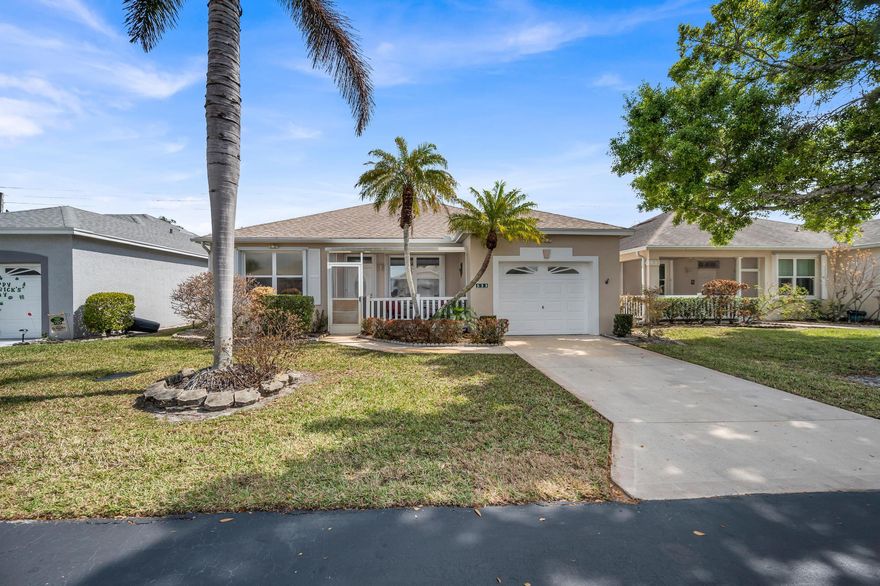 Welcome to Kings Isle in Port St. Lucie, a sought-after 55+ resort-style community. This well-maintained 2-bedroom, 2-bath CBS home offers 1,430 sq ft of comfortable living. Features include a 2022 roof, 2019 A/C, and recently replaced Florida room panels. The kitchen is appointed with granite countertops, stainless steel appliances,  and the home showcases attractive vinyl flooring. Enjoy low-maintenance living in a vibrant, amenity-rich community close to shopping, dining, and medical facilities. Move-in ready and ideal for relaxed Florida living