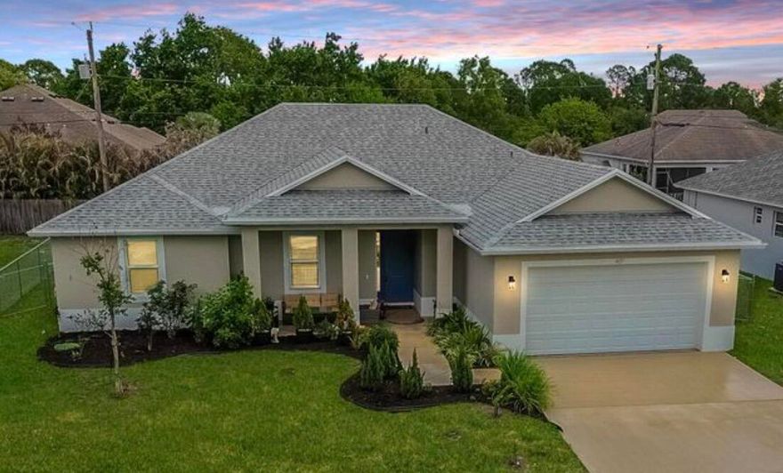 Move right into this stunning 2024-built home offering 4 oversized bedrooms, 2.5 bathrooms, and 2,140 sq ft of stylish living space. Designed for today's lifestyle, this move-in ready home features an open floor plan, upgraded finishes, enhanced kitchen appliances, and designer ceiling fans throughout. The spacious primary suite includes a beautifully upgraded glass-enclosed shower with a spa-like feel. Outside, enjoy beautiful landscaping, a fully fenced yard, gutters already installed, and a stamped concrete patio perfect for relaxing or entertaining. Why wait to build when all the upgrades are already done?