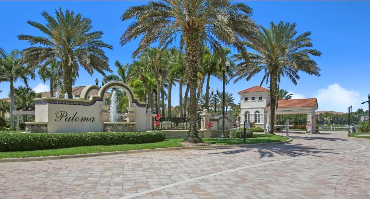 Great Location! Beautiful end unit in gated community of Paloma across from resort style pool. This is a spacious 3 bed, 2.5 bath townhouse with an upstairs loft and open kitchen/living area. Gated community in prime location. Minutes to the beach, I-95, shopping, dining, golf, airport, & Downtown Palm Beach Gardens.