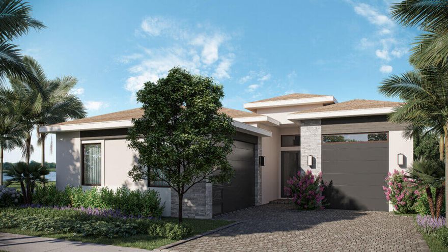 Solana Bay is the newest construction community in Avenir. This Calistoga floorplan with a Contemporary elevation is situated on a private garden-view homesite and offers 3 bedroom, den, 3.5 baths, open-concept living, pool, and 3-car garage. Includes a gourmet kitchen, gas: tankless water heater, range & dryer living area and bedroom flooring, along with the kitchen backsplash, have not yet been installed, allowing buyers to select included options or upgrade selections to personalize the home. Resort-style amenities include a fitness center, heated pool, lap pool, tennis, and pickleball courts. Approx. sq. ft. Pictures, options or ext. color of the home posted may not reflect the actual home being constructed.