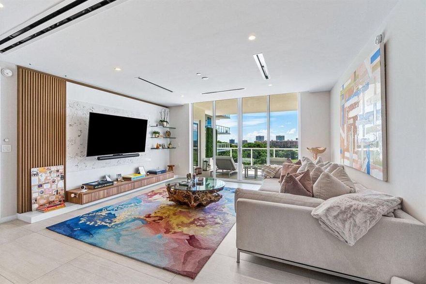 Enjoy breathtaking golf views from this stunning 7th-floor contemporary unit. Featuring, functional front entryway, cozy den, a large chef's kitchen with all Miele appliances. This split floor plan boasts 2 sun-soaked suites with fully built-out closets, security system, Lutron lighting system, and an expansive terrace for entertaining. The primary suite features a large spa bath with a separate shower and soaking tub. Alina is located in East Boca Raton steps away from dining, shopping, nightlife and the beach.