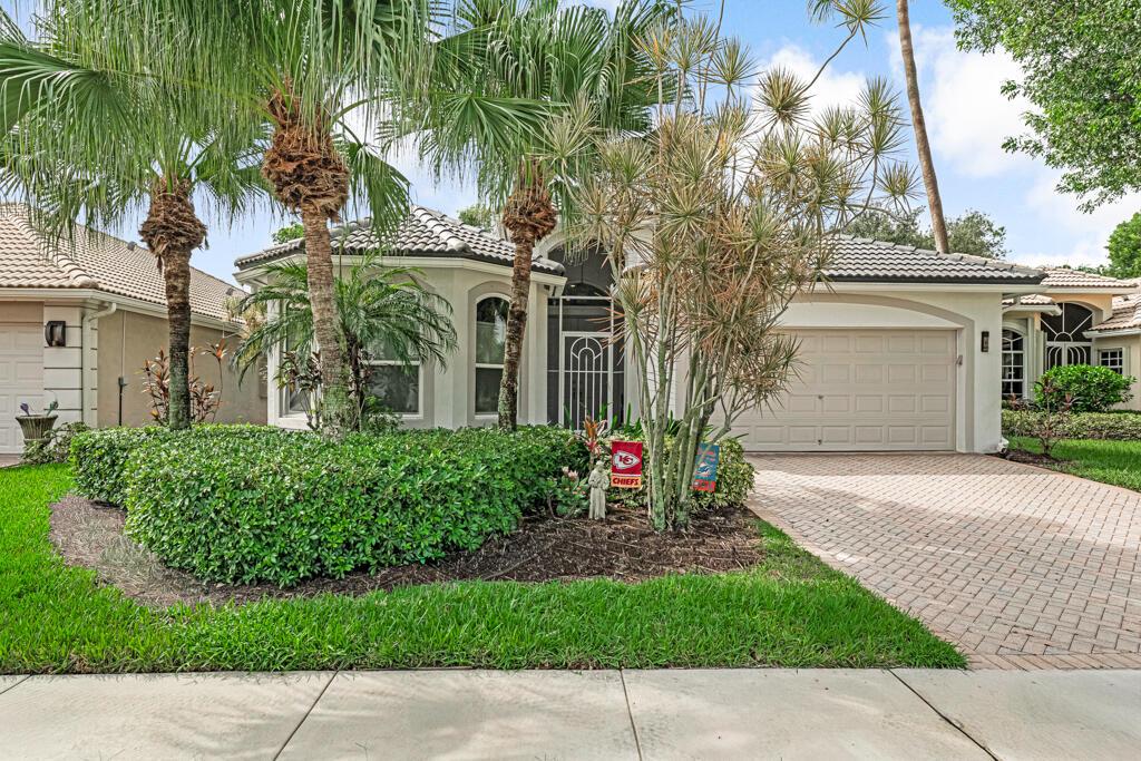 This beautiful open concept renovated home is one you will not want to miss. Located in the Oakmont subdivision of The Fountains. This home has 3 bedrooms and a den that could easily be a 4th bedroom, 2.5 bathrooms, a 2 car garage with EV charging system and a covered screened patio with a golf course view what else could you want in a home! There is matching ceramic tile throughout the home so you will not have any transitions in the flooring from room to room. Storms will not be an issue in this home because impact windows have been installed throughout the home. With the homes location on the golf course you will have privacy and you will not have any neighbors behind you just a beautiful view. This home is NOT in a 55+ area of the community.
