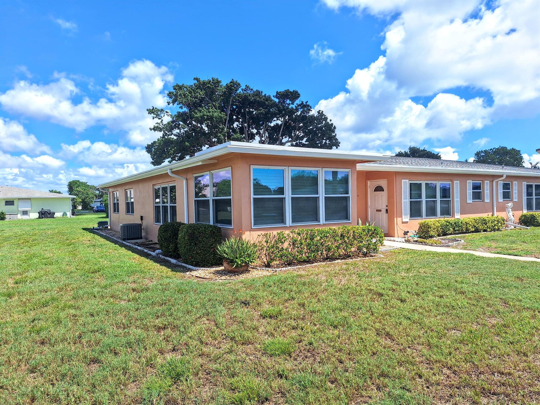 Welcome to High Point, an active adult living community, near all the shopping, entertainment, and beaches. This particular villa has been completely renovated and gently used as a vacation home. From the new roof in 2024, new exterior paint, and asphalt drive and road in 2025. Hurricane impact windows, plantation shutters, a new kitchen with quartz countertops, shaker cabinets, and GE high-profile appliances. Two completely renovated bathrooms and bedrooms. Porcelain tile throughout the living space, ceiling fans in all rooms, a/c is four years old, and a Florida room that has been converted to an office or interior sun room. The community offers two pools, an outdoor cabana for social gatherings, a clubhouse, a putting green, a bocce ball court, and more. A must see to believe!