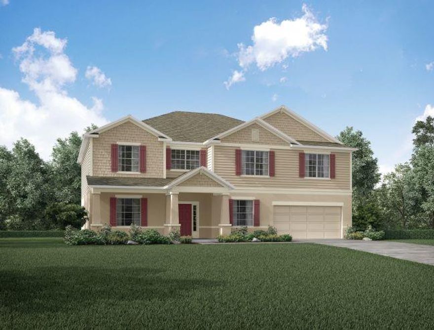 Welcome to the brand-new Westfield model in Port St. Lucie, a beautifully designed two-story home featuring 2 primary suites, 6 bedrooms, 4 full bathrooms, 1 half bath, an open loft, flex space, and 4,000 square feet of thoughtfully crafted living space on an oversized corner lot with striking stone accents and exceptional curb appeal. Complete with an oversized 2-car garage and dedicated workshop area, this home blends luxury, comfort, and functionality throughout.  Step inside to discover an expansive open-concept layout highlighted by ceramic tile flooring throughout the main living areas, flush-mount LED lighting, and Deako light switches. The first floor showcases a spacious great room that flows seamlessly into the gourmet kitchen, complete with quartz countertops,  Shaker-style cabinetry, stainless steel appliances, a double wall oven, and an impressive L-shaped walk-in pantry. A versatile flex space creates the perfect setting for a home office, formal dining room, or playroom.  The first-floor primary suite creates a private retreat with an ensuite bath featuring dual vanities, a walk-in shower, and spacious closet storage. A conveniently located half bath with pedestal sink adds additional functionality for guests.  Upstairs, the luxurious second primary suite is enhanced with a tray ceiling and crown molding, along with a spa-inspired ensuite featuring dual vanities, a walk-in shower, garden tub, and a spacious walk-in closet with direct bath access. Four additional bedrooms provide abundant space, while two secondary bathrooms include one with a dual vanity and tub/shower combination and another with a walk-in shower. The open loft serves perfectly as a second living area, media room, or game space. A well-appointed laundry room with cabinetry and appliance hook-ups, along with additional linen storage, adds everyday convenience. Carpet flooring creates warmth and comfort in all bedrooms.  Outdoor living is equally inviting with a 10x35 patio slab and extended covered lanai, ideal for entertaining or relaxing year-round. Hurricane shutters provide added peace of mind, while the oversized garage delivers excellent parking and storage flexibility. Every detail of the Westfield model has been carefully selected to complement modern living. Schedule your private tour today!