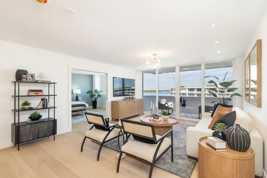 Experience breathtaking water views from this fully renovated residence, complete with a private balcony in one of Palm Beach Island's most prestigious intercoastal communities. This spacious 2-bedroom, 2-bath condo features a sleek, modern kitchen w custom made cabinetry with Ibiza white marble counters. All the kitchen appliances are Fisher & Paykel. There is the same custom cabinetry and marble in the 2 bathrooms w. Grohe fixtures and fancy toilets. The floors are beautiful English oak throughout. This was a full gut renovation with all new HVAC wiring, plumbing and full impact glass throughout. There is a large storage closet with a new LG washer and dryer. 

Residence 2773 has been completely reimaginedâ€''move in and enjoy a turnkey lifestyle. The seller will cover all assessments,