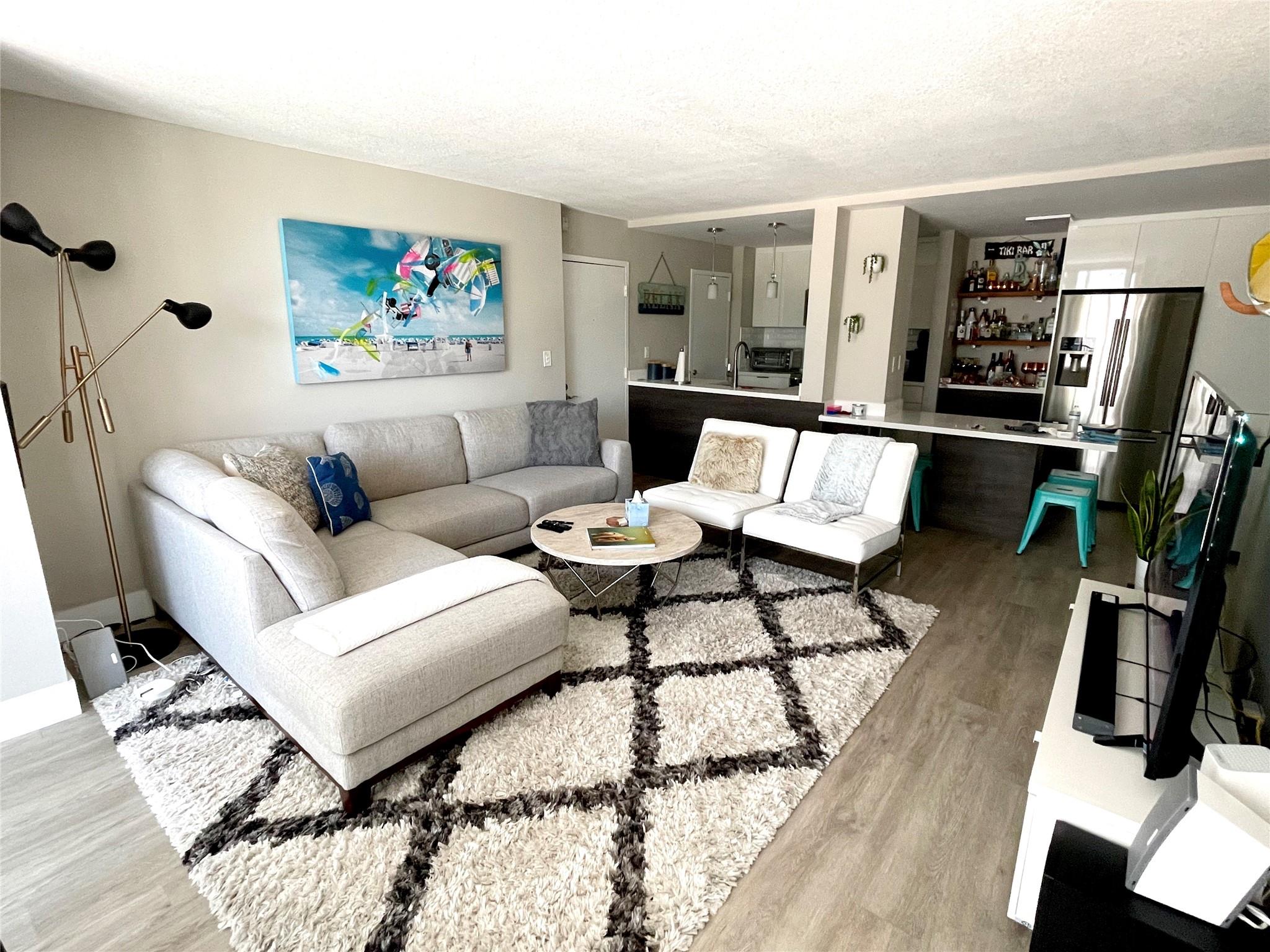 Welcome to Nautical Towers, a boutique building perfectly situated just 3 blocks from the sand in the heart of Ft. Lauderdale Beach. At 1243 sq. ft. unit 205 is a modern 2 bedroom, 2 full bath corner unit with stainless steel appliances, laminate & tile floors and has ample storage. Flooded with lots of natural light, the primary bedroom easily fits a king size bed, has a nice walk in closet and an en suite bath with separated shower area. Second Bedroom fits a queen size bed comfortably with room for a desk or dresser. Building amenities include an outdoor heated pool, community room with wifi and an outdoor gas bbq grill. One parking space included, can be rented fully furnished or unfurnished.