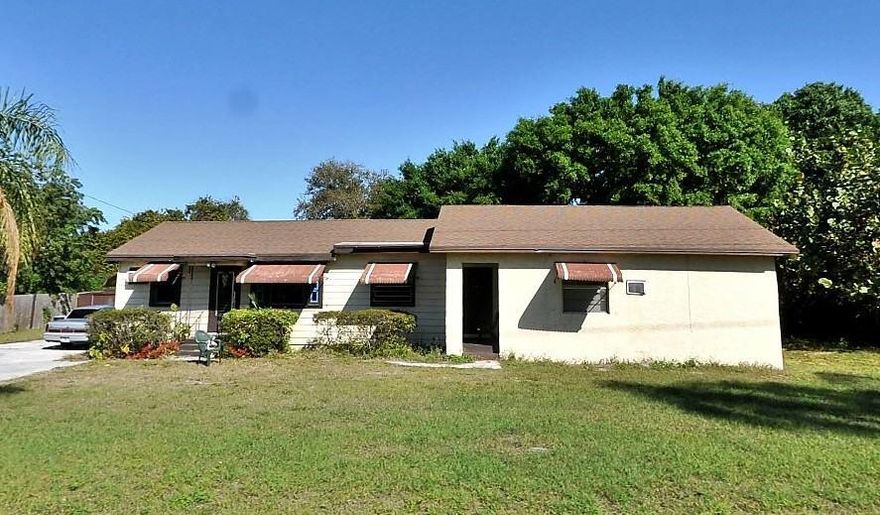 This is a wonderful opportunity to purchase a home and have additional  monthly income with Property Management already in place. The main home has a living and dining room with a galley kitchen.  There is a  fenced in backyard with a Storage Shed. Close to Indian River State College and Interstate 95.
