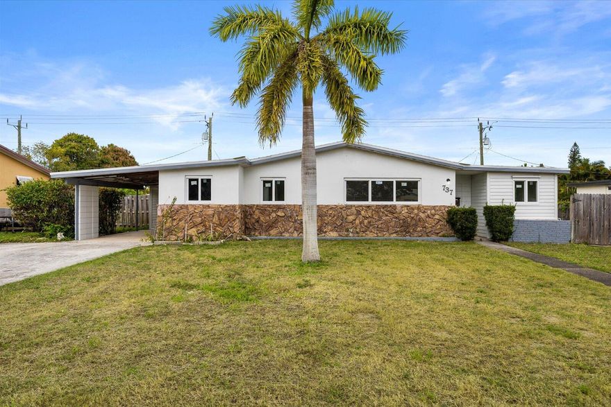 Welcome to this delightful single-family home located in the heart of West Palm Beach's Lake Park neighborhood.  This property has been completely renovated with new roof (2026), impact windows (2026), water heater (2026), air conditioning (2026).  The Kitchen remodel has been tastefully done turning this house into an open concept with chef's island and granite countertops.  Both bathrooms feature beautiful tile work.  Not detail has been left unturned.  In addition enjoy the bonus room in the back which can be used as a guest house or movie room.  The sky is the limit with this property! With no special assessments and a well-kept lot, this home is move-in ready.