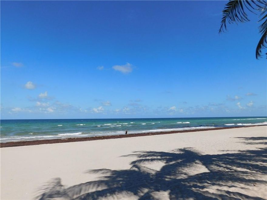 Spectacular intracoastal & city views from this beachfront condo located at the Residences on Hollywood Beach. Very spacious 2 bedrooms with walkin closets. Kitchen with wood cabinetry & granite counters. Wood flooring, newer ac and ready to move in. This building has been completely renovated from top to bottom. Resort style amenities include heated pool, spa, Jacuzzi, lounge chairs and cabanas, BBQ area right in the sand, tiki bar, game and party room, fitness and business center, mini market, 2 covered garage spaces and valet parking. Pet friendly building. Perfect location, just 2 minutes walking distance from Diplomat Resort and 15 walk minutes to famous Hollywood Boardwalk with many restaurants and shopping. Just 15 minutes drive to Fort Lauderdale International Airport.