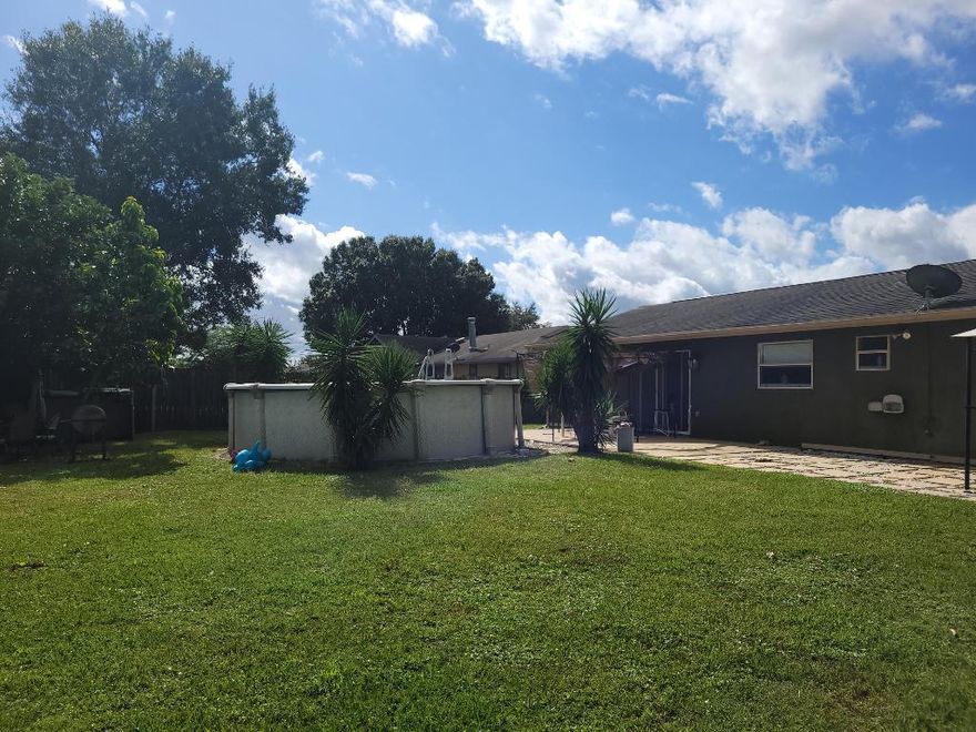 Come and see this lovely 4 bedroom 2 bath home with a large fenced yard and above ground pool! The large open kitchen faces the living room with vaulted ceilings, giving the home an airy feel. Split floorplan with 2 bedrooms on each side of the house. 4th bedroom is a garage conversion. Wonderful backyard perfect for family gatherings!