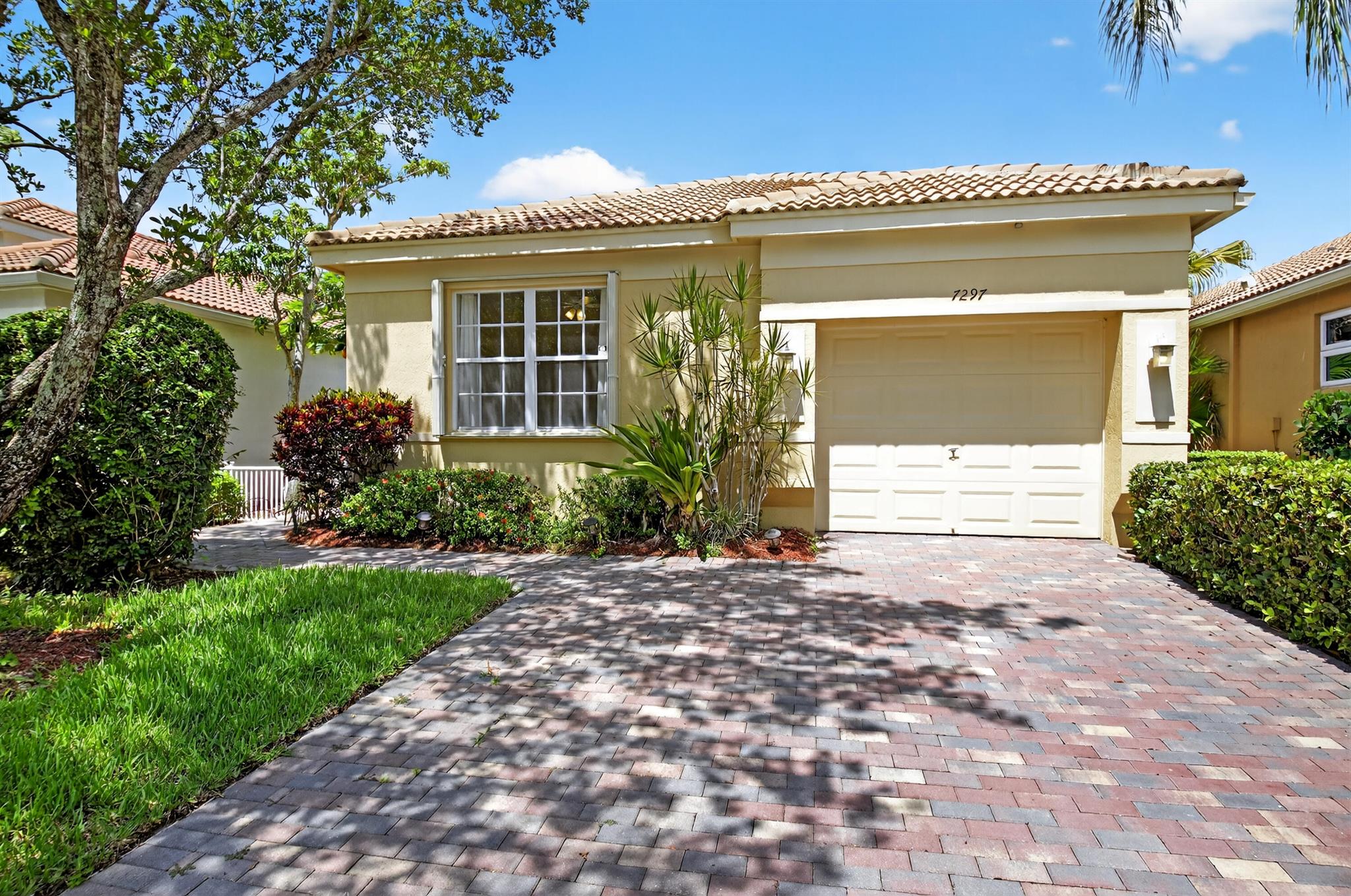 Enjoy peaceful water view from this beautifully maintained 2 bedroom 2 bath +plus den home in this sought after 55+ guard gated community of Vizcaya in sunny Delray Beach.This bright and airy residence features entertainment size living and dining room, updated kitchen with wood cabinets, granite countertops Large family room to play all your games or watch TV.. Spacious primary bedroom with ensuite bath . Screened lanai overlooking the tranquil water for rest and relaxation.This home offers easy access to updated clubhouse , fitness center, theater, card rooms, olympic size pool, tennis, pickleball, and bocce and full social calendar.Low HOA, Full time manager and social director make this the ideal community at a fabulous price.