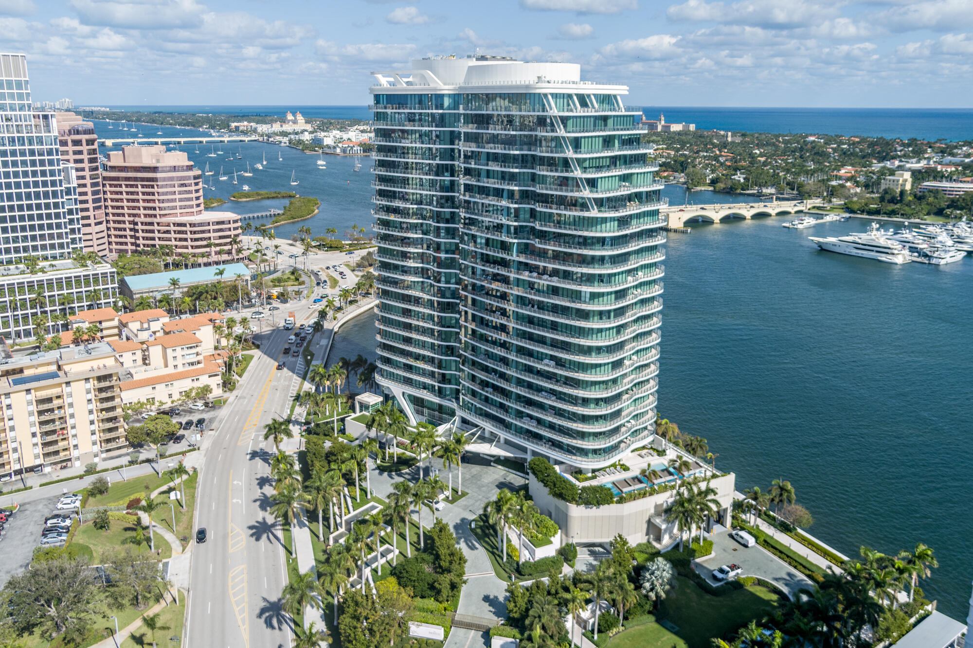 The coveted 04 Line at the Bristol is truly remarkable. As you enter this stunning high floor residence through a private foyer, you are greeted by breathtaking eastern and southern water views. This meticulously designed condominium features four bedrooms, five full bathrooms, and one half bath, seamlessly combining style and practicality. Created with sophistication in mind, this property boasts the finest finishes and top-tier upgrades and 10-ft ceilings throughout. It's an exceptional home in the sky. The Bristol is unparalleled when it comes to amenities in Palm Beach County, offering an array of five-star services and attention to detail. Amenities include a waterfront fitness center, men's and women's beauty salon, spas, steam rooms, saunas, and massage treatment rooms.