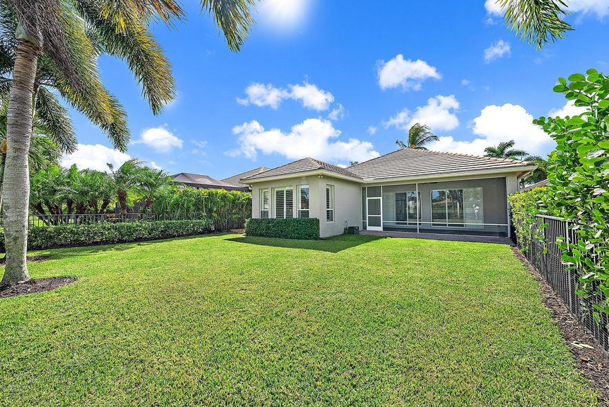 Move right into this impeccably maintained single-story home in the award-winning Club at Ibis and experience the perfect blend of comfort, value, and resort-style living. Ideally situated on one of La Strada's most desirable lots, this residence offers sweeping views of the Nicklaus-designed golf course and an expansive, private backyard with ample space to design and build the pool of your dreams. Inside, soaring ceilings and a spacious open floor plan create an airy, inviting ambiance filled with natural light. Large double sliders frame the picturesque fairway views and seamlessly connect the interior to the extended, screened-in patioa"perfect for relaxing or entertaining year-round. The flexible 2-bedroom plus den layout easily converts the den into a third bedroom if desired,