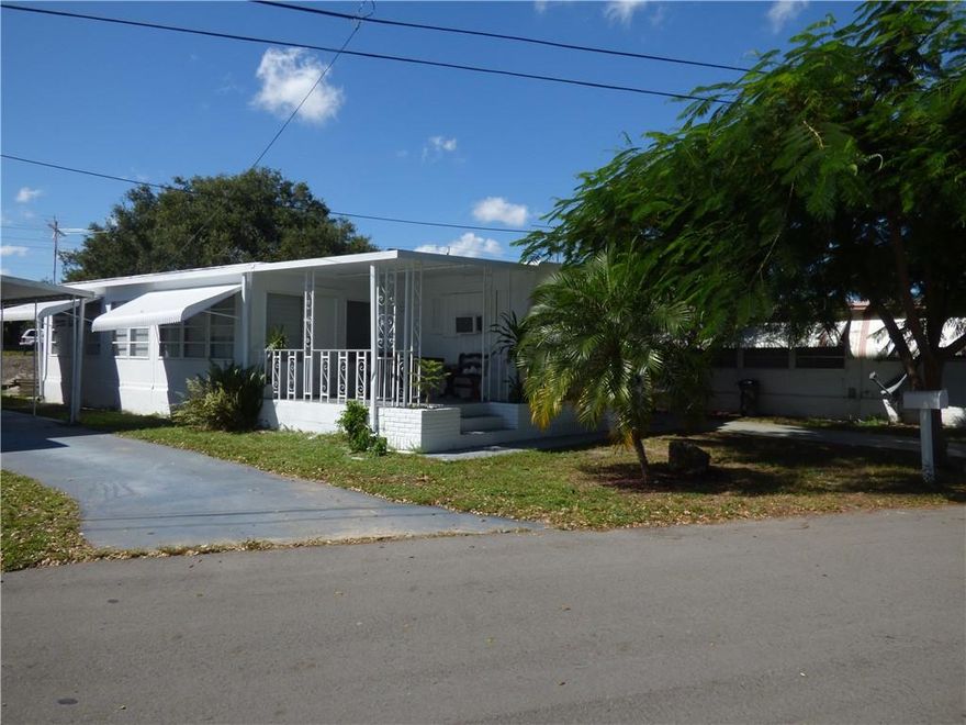 Affordable living in quiet community.  With purchase you own the lot. Low association fees.  Community features pool, clubhouse library and more.  Walk to Publix and restaurants. New roof just installed.  In great condition.  Tenant pays $1,100 / month, sold subject to lease expires June 30th 2023.  55+ community.  Note that pictures were taken a few years ago when property was remodeled may not show current condition of property.