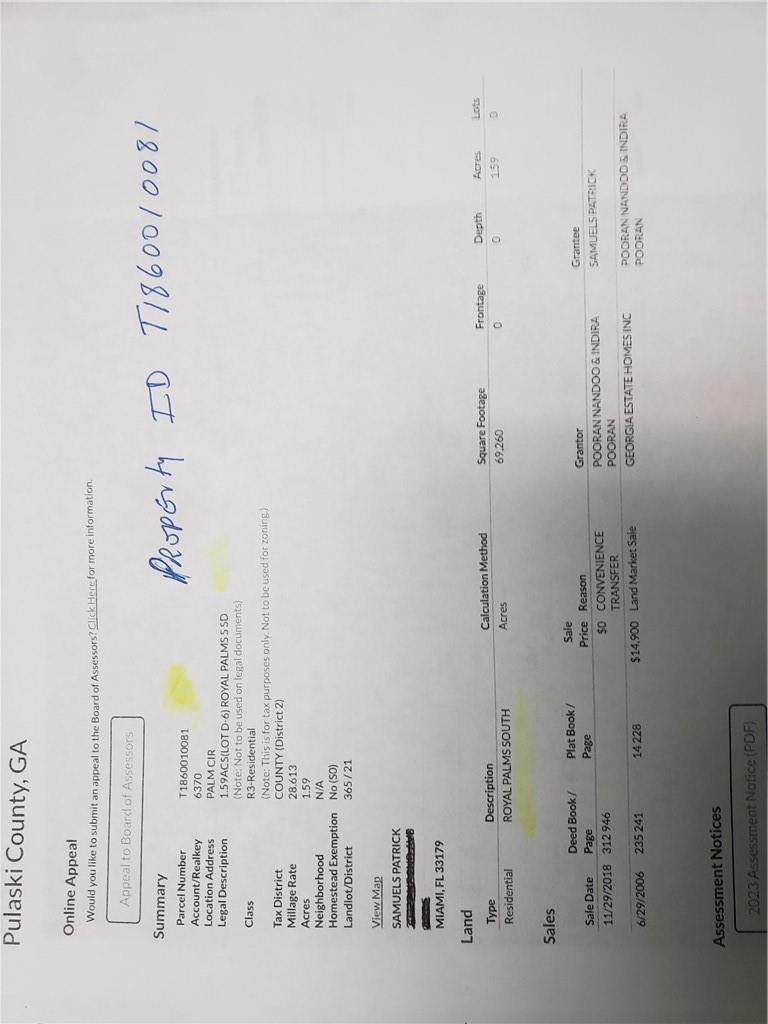 ROYAL PALMS SOUTH - Land