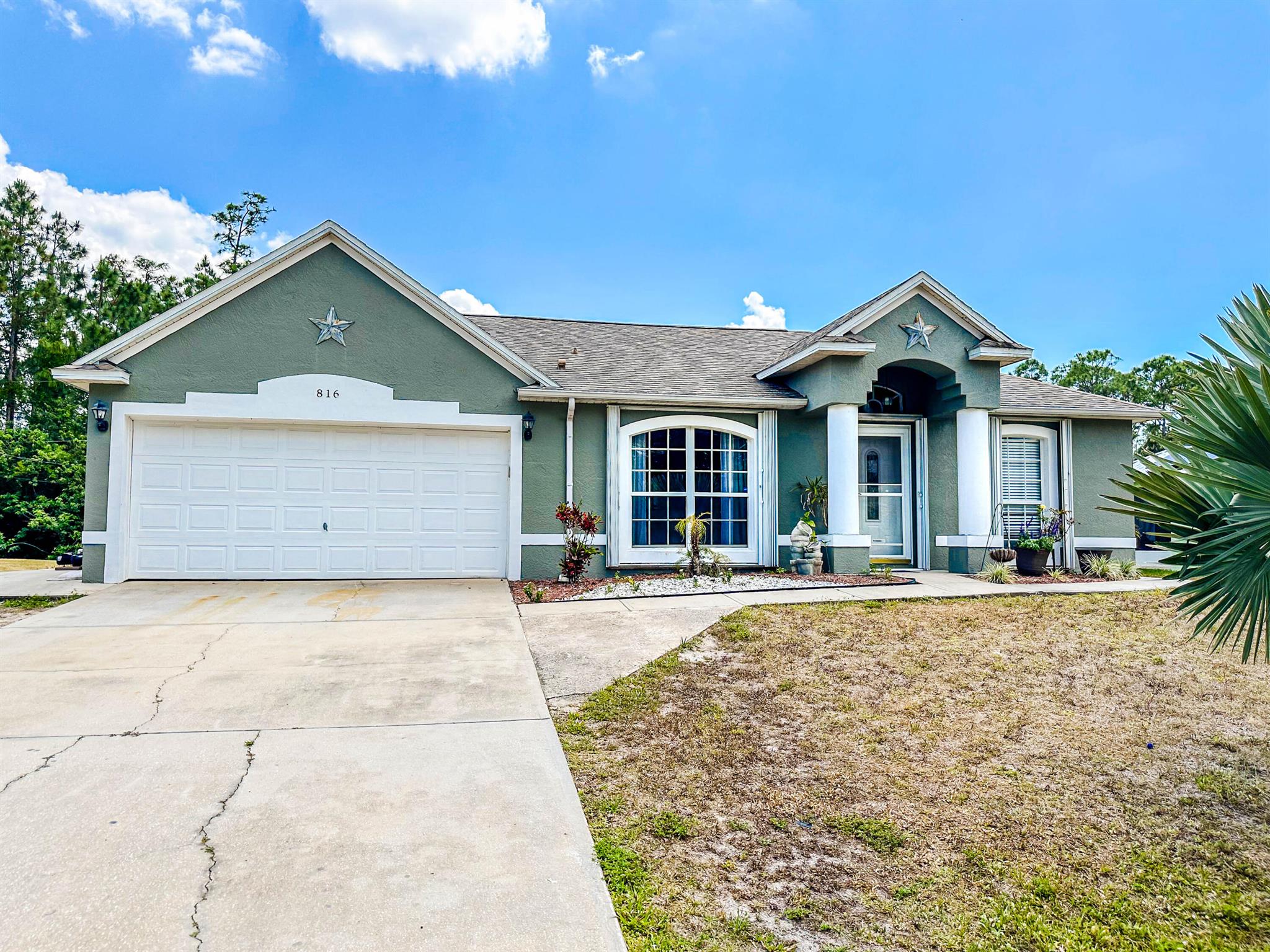 Welcome to this stunning remodeled single-family home! Built in 2004, this residence offers 3 bedrooms, 2 full bathrooms, and a spacious eat-in kitchen with stainless steel appliances. Enjoy the convenience of a 2-car garage and front loader washer and dryer. Step outside to your private oasis featuring a back patio and a stand-up pool on a sprawling 20,909 square-foot lot. Don't miss out on this perfect blend of modern comfort and outdoor luxury. Schedule a showing today!