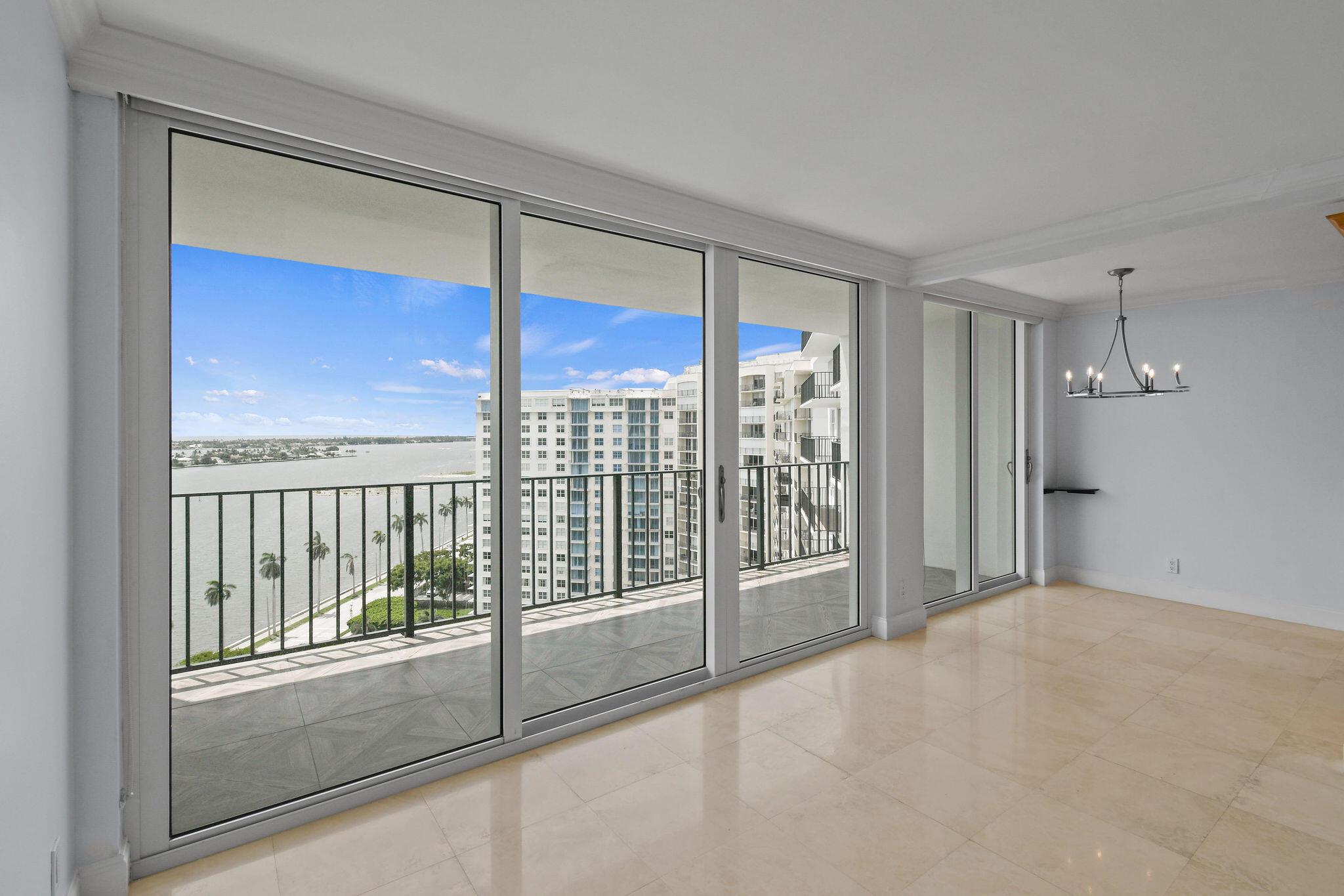 Enjoy breathtaking Intracoastal views from this beautifully maintained 17th-floor unit at the Rapallo. Features include a spacious private balcony.The property features full impact glass, a Murphy bed in the dining area, two TV wall mounts, a wall-mounted TV in the living room, and a credenza. Primelocation just minutes from the beaches, downtown West Palm Beach, and Palm Beach Island.
