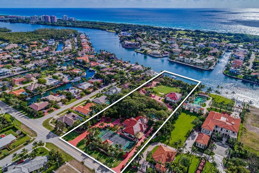 Own the only true ''trophy property'' in Boca Raton, consisting of over 3.3 acres on the intracoastal in a no wake zone and a boat slip for up to a 120 ft yacht.