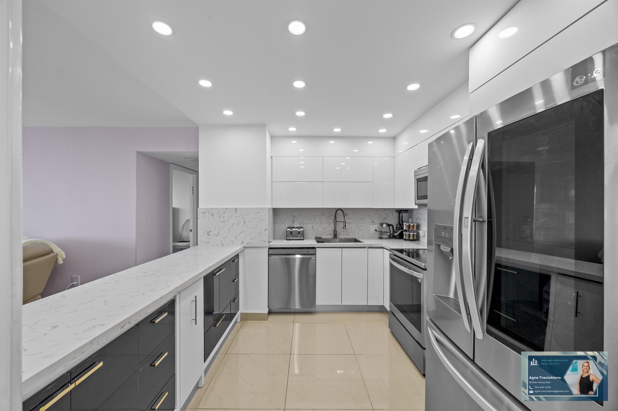 Beautifully renovated 2BD/2BA condo at Admirals Port in Aventura! Spacious split layout with open kitchen, quartz countertops, stainless steel appliances, updated bathrooms, tile floors, walk-in closets & ample storage. Enjoy serene Maule Lake views & sunsets from your huge balcony. New Bosch A/C (2022). 40-yr cert completed and special assessment is paid already. HOA includes cable and internet. Resort-style amenities: 2 pools, gym, sauna, tennis, basketball, billiards, library, picnic areas, 24/7 security & assigned covered parking with many available guest spaces. Prime location near Aventura Mall, beaches, dining, parks & A-rated schools.