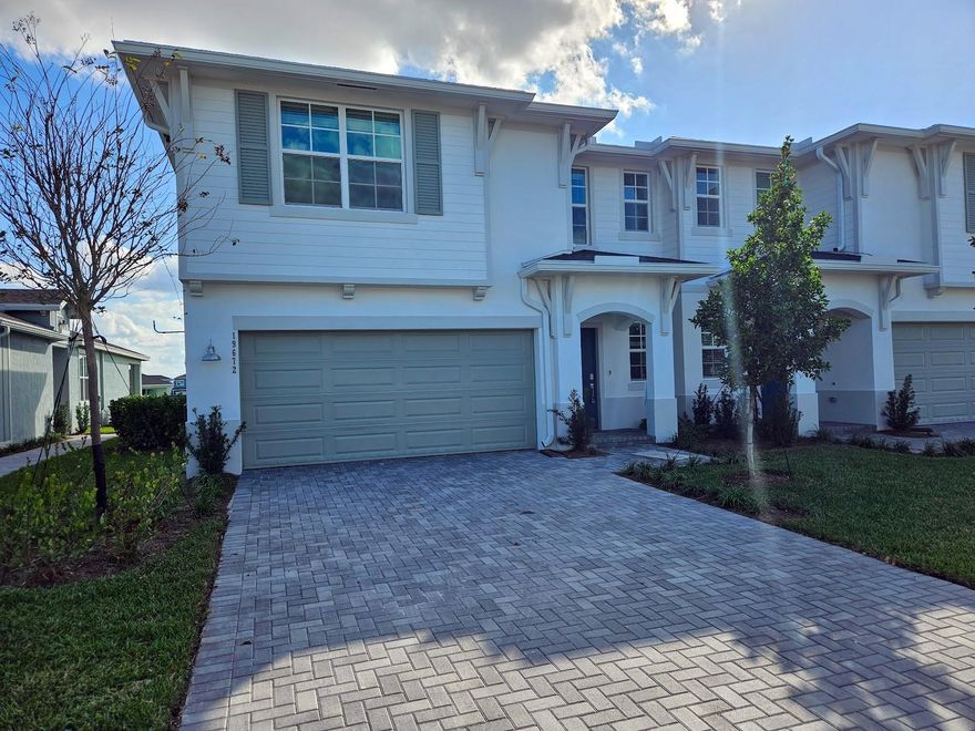 New Construction! This stunning two-story twin home offers an open-concept design on the first floor, featuring a spacious Great Room, a fully equipped kitchen with quartz countertops, all-new stainless steel appliances, including a gas range with a griddle and a built-in microwave, and a lovely dining area. A covered lanai at the rear provides the perfect space for outdoor activities. Upstairs, a cozy loft is surrounded by 2 secondary bedrooms, one junior suite and owner's suite with custon Closets. Two-car garage with epoxy floor. Arden amenities include community lake house with wifi cafe bar, screened patio with fireplace, tennis, playground, 20 miles of walking trails , 2 resort style pools and so much more. Arden community is zoned for A+ school. Arden summer programs for kids.