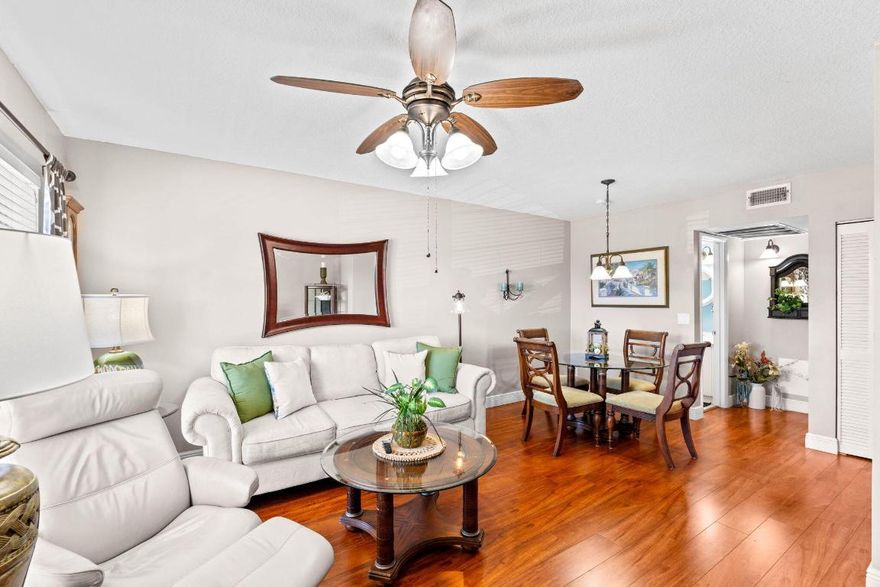 Cozy and bright 1bedroom,1.5 bathroom in a desirable 55+ community, located just under 10 minutes from the beach. 

This move in ready unit features Laminate wood flooring, an updated electrical panel and AC unit.  New roof, updated appliances and a covered screened balcony with furniture included in the sale.
Don't miss the opportunity to own this well maintained unit in a fantastic location close to shopping, dining and costal living.