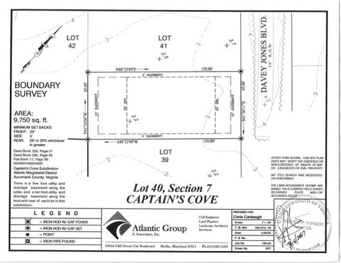 Vacant Land For Sale - LOT 40 Davey Jones Blvd #40<br/> Accomack County, Greenbackville, VA 23356