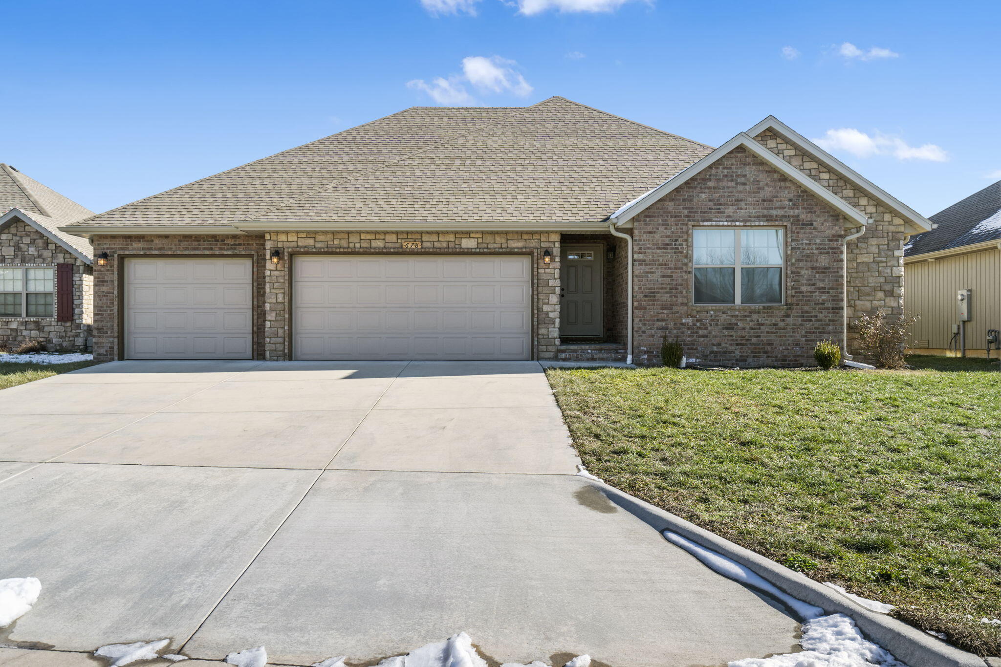 Welcome to 678 N Montego St, a stunning one-owner home built in 2021, offering modern comfort and style in the heart of Nixa, MO. This beautifully maintained home features a thoughtfully designed split-bedroom floor plan, providing privacy and convenience for the entire family.The spacious living room boasts a cozy gas fireplace, perfect for creating a warm and inviting atmosphere. The chef-inspired kitchen is a true highlight, complete with sleek granite countertops that elevate both functionality and elegance.The large, fenced backyard is ideal for outdoor gatherings, pets, or simply relaxing in your own private oasis. For added convenience, the primary bedroom suite is strategically connected to the laundry room, making household chores a breeze.Located just moments away from the Nixa Community Center, you'll enjoy easy access to a wealth of recreational activities, parks, and community events. Don't miss out on this exceptional home - schedule your tour today!