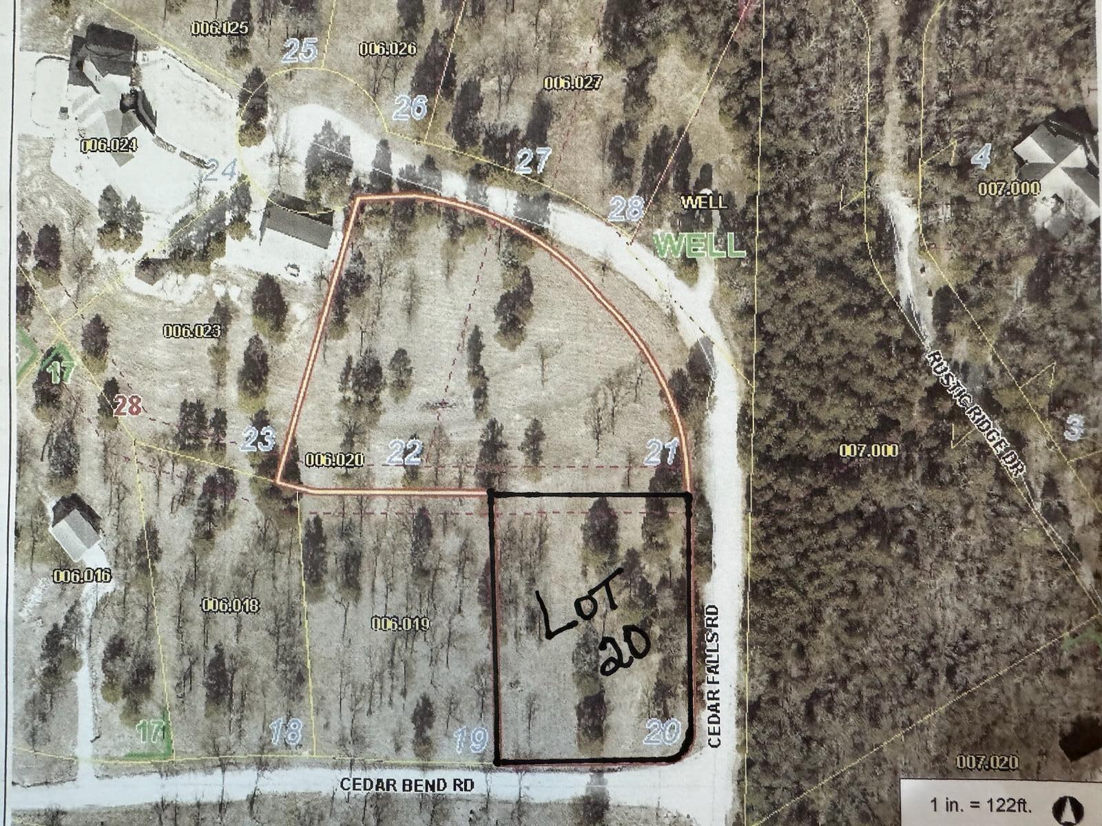 LOOK! - RARELY AVAILABLE in this upscale neighborhood - FIRST TIME OFFERED .84+/- Acre Building Lot (LOT 20 - very close to the lake)!!  Easy Access and Easy to build your dream home. Has mature trees and young trees too! Underground electric, and community sewer and water are in place. HOA of $680+/- per lot covers road maintenance, water and sewer. Vacation rentals are not allowed in this community. The minimum SqFt single story home is 1,600 sqft and is 2200 sqft for a two story. The public boat launch is located just 3-4 miles down H Hwy. Private yet close to Shell Knob for shopping and supplies - close to Branson and Beaver Lake as well.  This is a child listing.