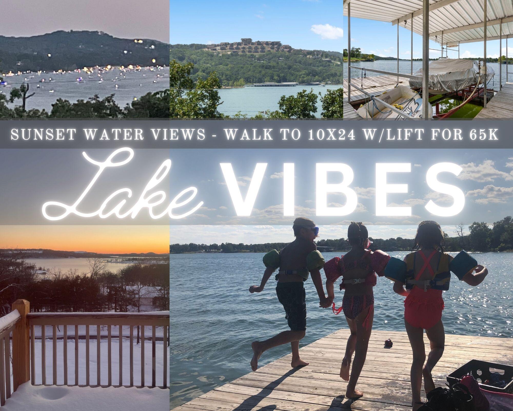 Sunset, Mt., Fireworks, Kim City Bridgeview, Lake View+Boat Slip w/lift (65k)+''THE'' location = The complete Table Rock Lake getaway package! Bring on the lake vibes!!! Perfectly perched 2nd tier w/views of pristine #tablerocklake, in one of the most sought after, nautical subdivisions (Holiday Acres) right off of the super convenient location of Gobblers Mt. Road & DD Hwy, sits this incredible, HGTV masterpiece! Tucked away on almost an acre lot, this skillfully constructed home has exceptional curb appeal, XL driveway for all your lake buddies, expansive covered deck & patio system & low maintenance exterior, low maintenance landscaping that will be welcoming you home each & every beautiful day. Love the outdoors? You will adore the massive amounts of covered deck & patio space, the super spacious private yard, private well, & the 30x30 shop building perfect for the RV, boat & all the lake swag. Want to bring the outdoors in? Oversized windows throughout invite you through a sprawling, exceptionally updated, open floor plan from kitchen to dining & then to living, complete w/a chef's kitchen w/stainless appliances, gas cooktop, kitchen bar & open dining area for grand entertaining, HGTV updated bathrooms, including an owner's ensuite w/jetted tub & super spacious walk-in closet. This property can easily & comfortably accommodate all of your guests & then some with five extra large bedrooms, spacious lake view living room, four bathrooms, lower level family area w/room for bar or second kitchen (plumbing stubbed out) as well as a laundry/mudroom. Professionally cleaned & recently vacated make this hacienda easy-breezy move-in ready to start making laketime memories. BONUS: complete the total lake house package w/a 10x24 boat slip w/lift purchase for 65k only a short walk from the house. BOAT SLIP PURCHASE OPTIONAL