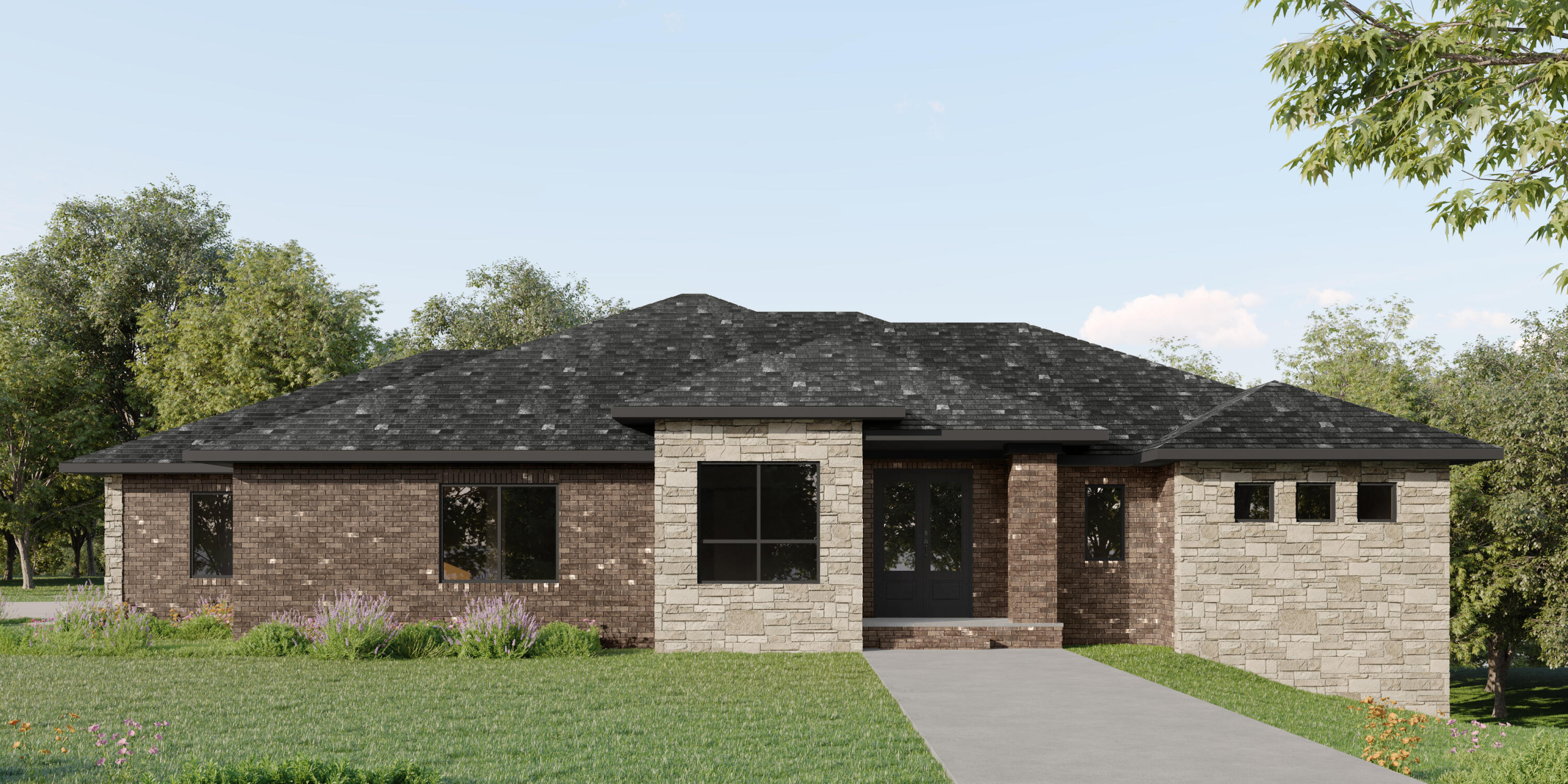 HERE ARE THE HIGHLIGHTS: - Elevated windows, sliding doors, countertops, pantry finishes, elevated design, and tile, hardware, and electrical selections, spray foam insulation, energy star efficient home ,two furnaces, two tankless hot water heaters, Water softener, External heater hooks for back decks, wiring for whole home generator, full home water filtration, security system and cameras, surround sound media in home, designated media tower, full home humidifier, heated tile, engineered hardwood on main level, tile in others, full built out media room, full sod and irrigation yard, retaining wall in back yard, 36 inch gas stove, electric wall oven, AND SO MUCH MOREWelcome to a home filled with features galore! This home sits on a corner lot in the prestigious Anthony Park community, and posts over 5,000 sq ft! Enter into a side entry garage with all glass garage doors and a modern exterior with brick and stone accents. This home boasts a 20x26 living room along with an HUGE open kitchen and dining space. All black in and out windows give an elevated feel to this home! Double fireplaces come from both living spaces. Enjoy a large deck with a wall of glass that enters to a large composite deck with hookups for lights, fans, and speakers. Flow through a large master bedroom that is 19 by 16. Cruise through to a large maser suite with closet and laundry room connected! Flowing to the other side of the kitchen you will hit a hall with two bedrooms and a hall bath. On the other side of the kitchen sits a half bath and mud bench next to a side entry door and garage entry! Heading down your split staircase you will enter the basement with a wet bar and second living that boast with space and comfort! To your left is a media room as well as a bedroom, and unfinished space with a bathroom next to it! Across is bedroom 5 and a john deere room with mechanical room!
