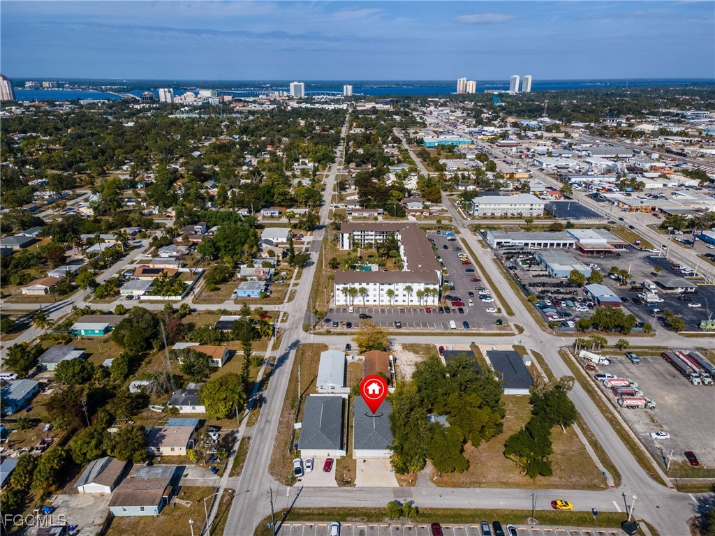 Aerial view of property's location featuring nearb
