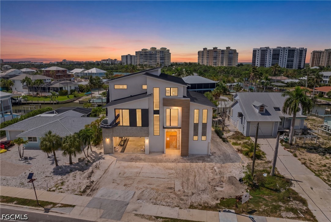 Modern home with driveway