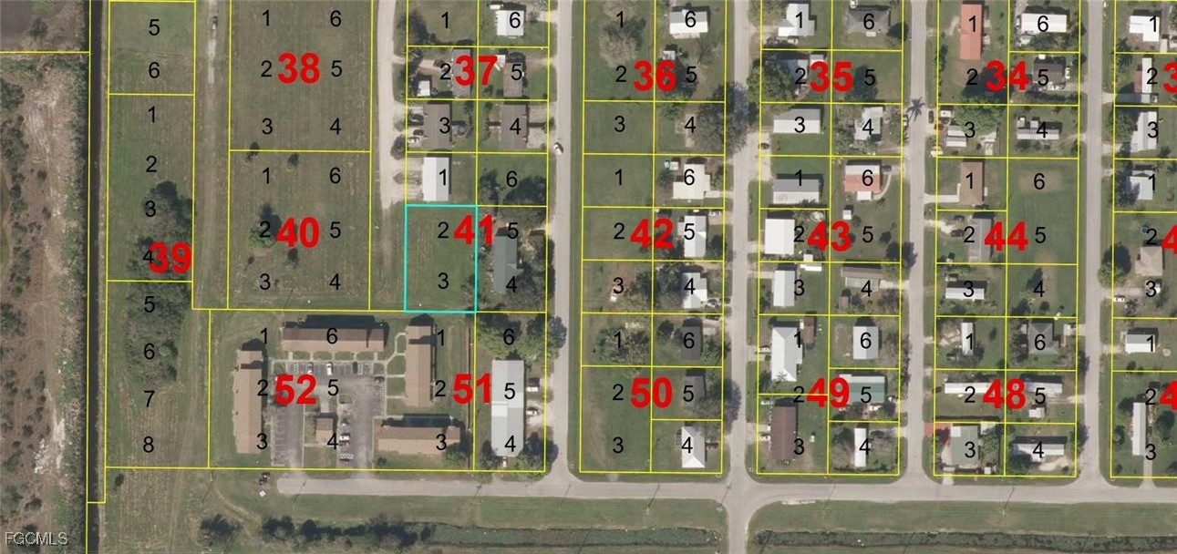 Map / location featuring property boundaries highl