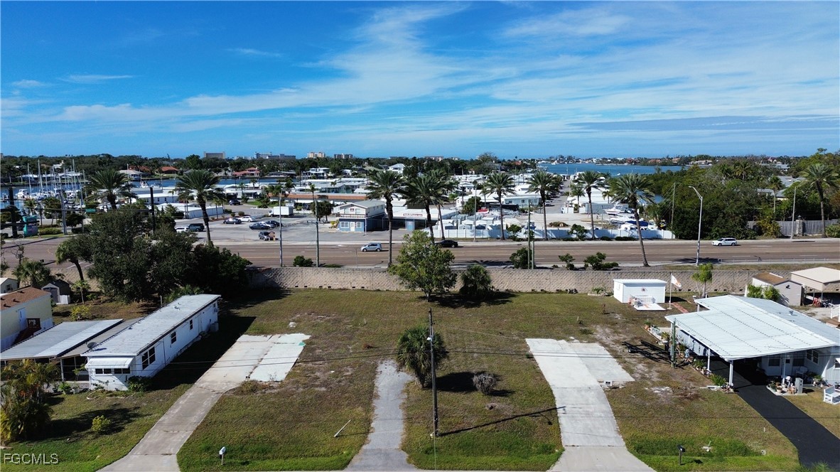 Aerial perspective of suburban area