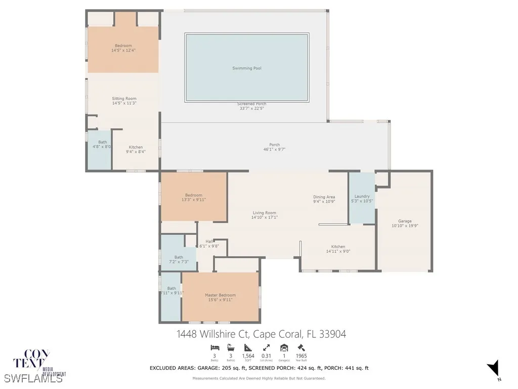 Cape Coral, Florida 33904, United States, 3 Bedrooms Bedrooms, ,3 BathroomsBathrooms,Residential,Active,121992