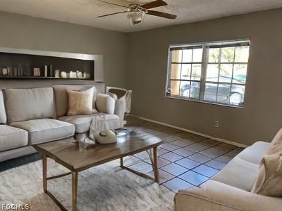 Living room with ceiling fan