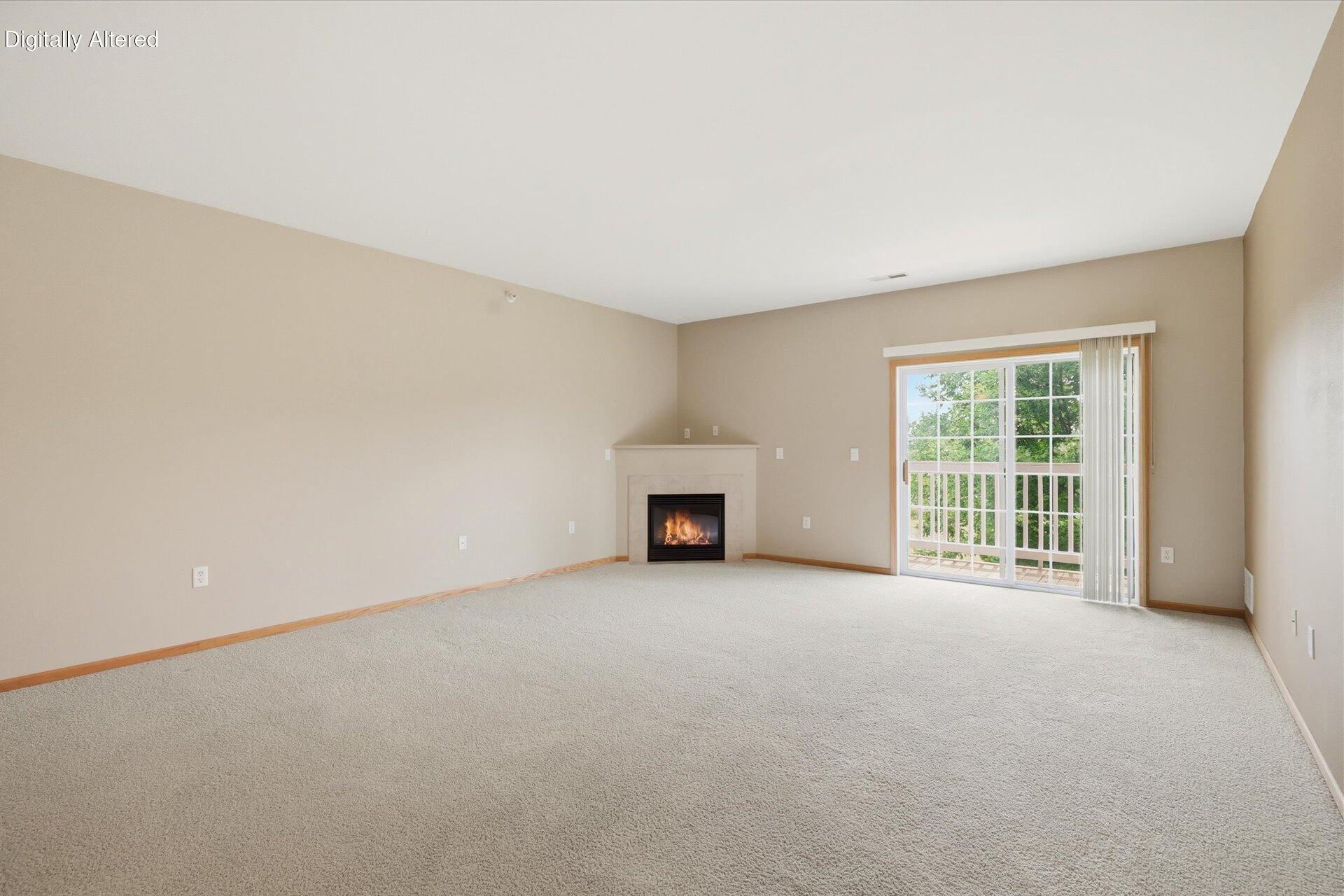 Living Room - Fire Digitally Added