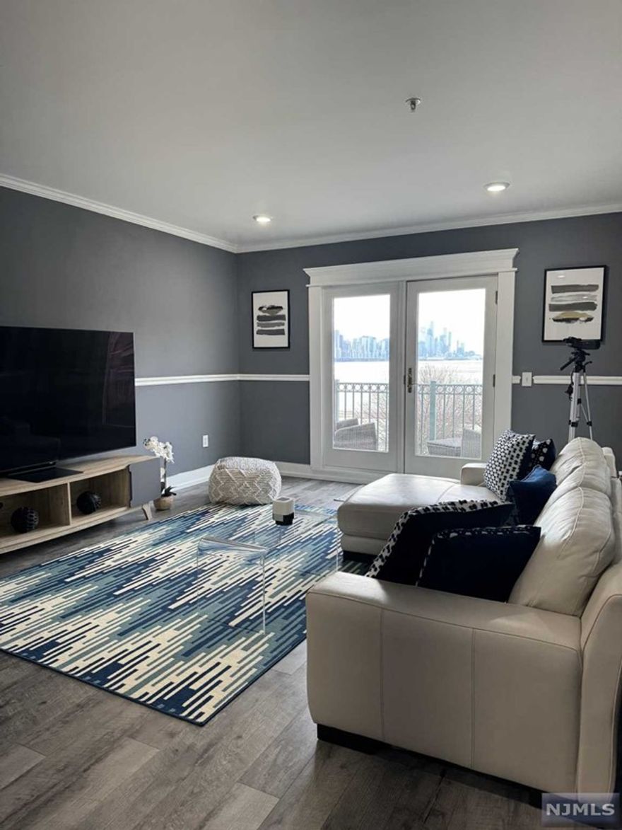 Welcome to The Promenade - a gated luxury community! This Edgewater unit has stunning New York City views from every window. Third floor unit includes 1 bedroom, 1 full bathroom, renovated eat in kitchen with breakfast bar, lovely living area. Washer/ Dryer in unit. Balcony overlooking the Hudson River and NYC. Ample amount of storage space. Unit comes with 1 covered parking spot. Additional visitor/guest parking also available. Extremely close to NYC ferry. Within a stone throw away you have access to shopping at the City Place Shopping Mall & tons of restaurant options. Apartment comes fully furnished !! Tenant pays gas & electric. Pets OK- but breed restrictions with the building apply. Feb 1, 2024 move in!