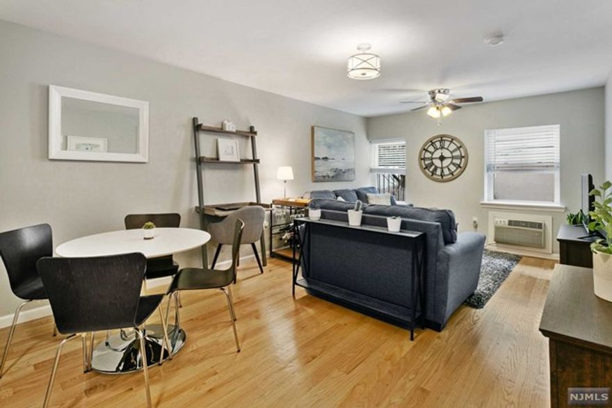 A rare, affordable, light-filled charming one bedroom, one bathroom located in lower Hoboken. This beautifully crafted renovated corner starter home features oak hardwood floors, a modern kitchen complete with white finished cabinetry, stainless steel appliances, granite counters, contemporary styled mosaic tile backsplash, and washer and dryer. The home is located on the corner of First and Monroe Streets and is a pet friendly property. Enjoy being close to parks, boutique stores, restaurants, gourmet markets, bakeries, and local coffee shops. Minutes to the 2nd Street Light Rail, NJ Transit Bus stop located at 1st and Clinton Streets & 2nd Street and Willow Avenue. The Hoboken Terminal is located at 1st and Hudson. Images are from a prior listing.