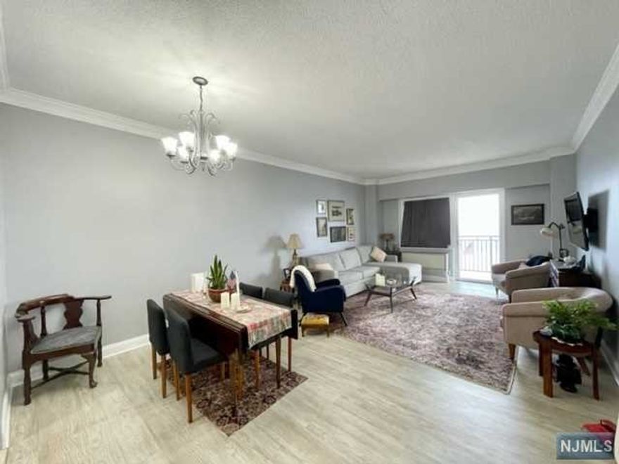 TOP FLOOR Furnished one bedroom at the Parker Imperial with direct east, north & south wide open views of Manhattan and the Hudson River! Open layout with lots of natural sunlight, new flooring throughout, a huge living/dining room, spacious kitchen with SS appliances, massive bedroom with large walk-in closet, renovated bathroom, tons of closet space and your own balcony! One indoor parking space is included in the rent. The Parker Imperial offers a 24 hour doorman, elevator, outdoor pool, on-site fitness center with saunas, laundry on every floor and indoor parking. The building sits next to James J. Braddock Park which offers, tennis courts, baseball & soccer fields, playgrounds, workout areas and much more. NJ Transit bus stop in front of the building offering an easy commute to NYC, multiple restaurants and shops in the immediate area.