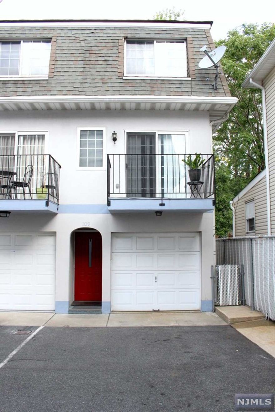 This multilevel unit offers on the ground level a 2 car garage with a laundry area and storage room. The first floor has a renovated eat in kitchen with stainless steel appliances, a half bath, and a spacious living room with access to the balcony. The second floor has two bedrooms and a full bath. Hardwood floors throughout and plenty of natural light. This complex is not FHA approved. Great location close to parks, shops, restaurants, major highways, public transportation and direct bus to NYC. The unit is currently rented at $2,000/month with the lease ending on 6/14/22.