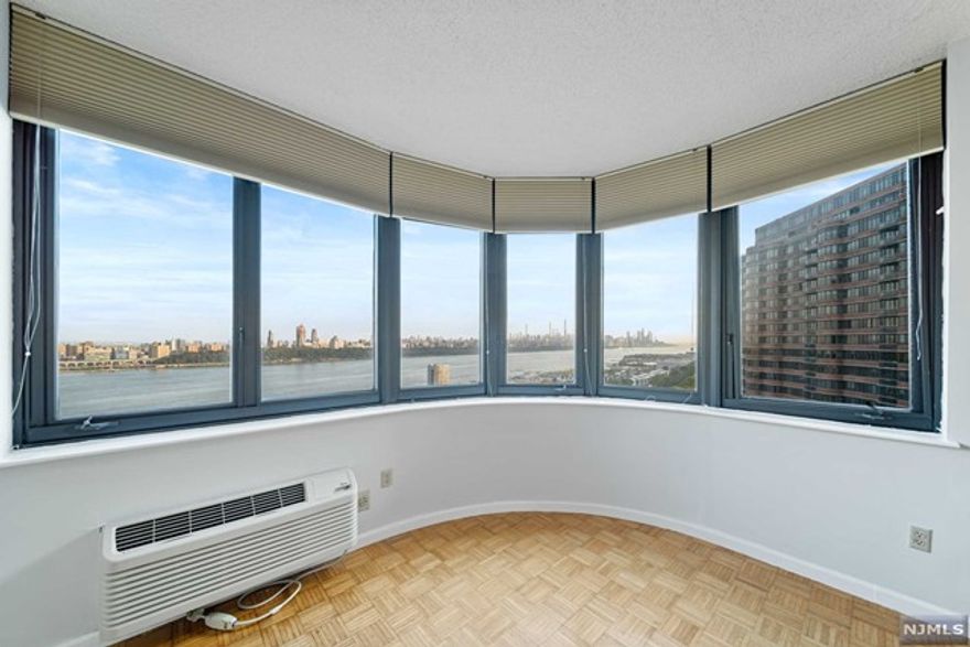 THE CARLYLE TOWERS! Enjoy luxury living at its finest from sought-after J-LINE 2br/2.5bath corner residence featuring SPECTACULAR 180 VIEWS of The Hudson River & NYC skyline. This ideal home features approximately 1646 living sqt. with views from every room. Floor to ceiling windows. 9ft Ceilings. Bedrooms each with en-suite bath. LARGE terrace over looking the stunning views. In-unit laundry room. FULL luxury amenities include; 24hr concierge, full time valet, outdoor pool, newly built exercise room, on-site cleaners, & community rm. Easy access to NYC via NJ Transit or NY Waterways Ferry System. Monthly maintenance of $1,383.95 includes: hot & cold water, use of all amenities, one indoor parking. Additional parking spaces available through building for $135/space.