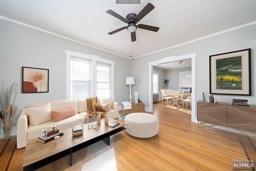 Welcome to this Sun-filled 3bed/1bath apt. This unit features a spacious living room seamlessly connected to the open dining area. The EIK boasts SSA, including a dishwasher, and walk-in laundry room. Enjoy ample closet space and HWD floors throughout. This additional room offers a distinctive atmosphere, featuring sloped ceilings and dormer windows that bathe the space in natural sunlight. Parking is a breeze with two tandem spaces included in the driveway. Dogs welcome with landlord approval. The convenience of city living is at your fingertips, as the bus stop to NYC is right at your doorsteps. Maywood Gourmet Market is just 2 blocks away. Shoprite, Wholefoods at Bergen Mall and Garden State Plaza Mall are only a 2-minute drive away. Commute with ease, as all major highways Rt 17, Rt 4, Rt 80, and Garden State PKW are in close proximity. Embrace the comfort, convenience, and vibrant community that this top-floor apartment in Maywood has to offer!